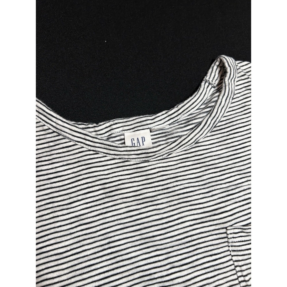 GAP T-Shirt Shift Dress Black White Striped Short Sleeve Cotton Preppy Size M